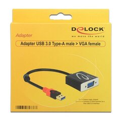 Delock 62738, USB-A M/VGA F цена и информация | Адаптеры и USB-hub | kaup24.ee