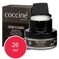 Красный крем для натуральной кожи с губкой - Coccine Cream Elegance, 50 ml цена и информация | Уход за одеждой и обувью | kaup24.ee