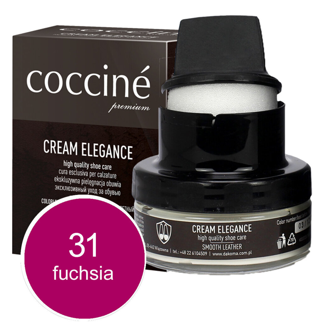 Tumeroosa kreem käsnaga siledale nahale - Coccine Cream Elegance, 50 ml цена и информация | Rõivaste ja jalatsite hooldus | kaup24.ee