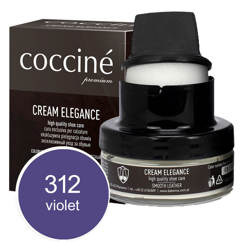 Lilla kreem käsnaga siledale nahale - Coccine Cream Elegance, 50 ml hind ja info | Rõivaste ja jalatsite hooldus | kaup24.ee
