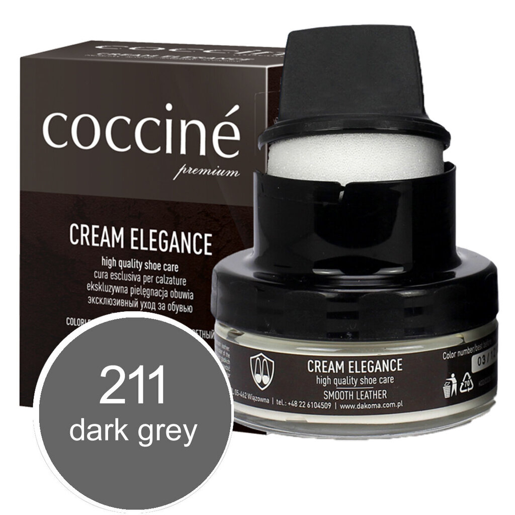 Tumehall kreem käsnaga siledale nahale - Coccine Cream Elegance, 50 ml hind ja info | Rõivaste ja jalatsite hooldus | kaup24.ee