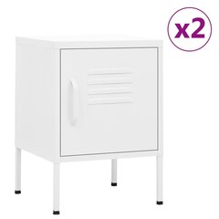 vidaXL öökapid 2 tk, valge, 35 x 35 x 51 cm, teras цена и информация | Прикроватные тумбочки | kaup24.ee