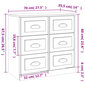 vidaXL puhvetkapp, betoonhall, 70 x 35,5 x 67,5 cm, tehispuit hind ja info | Elutoa väikesed kapid | kaup24.ee