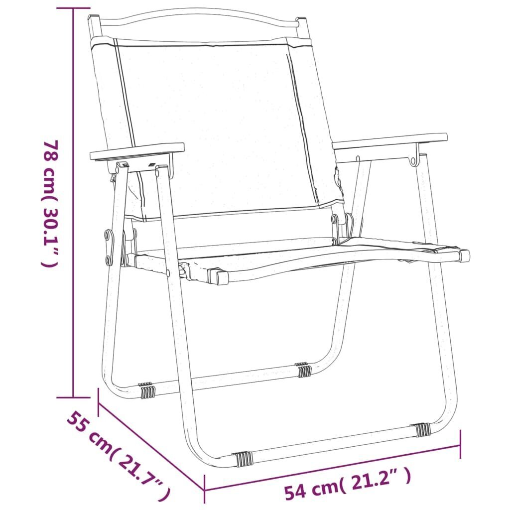 vidaXL matkatoolid 2 tk, roheline, 54 x 55 x 78 cm, oxford kangas hind ja info | Aiatoolid | kaup24.ee