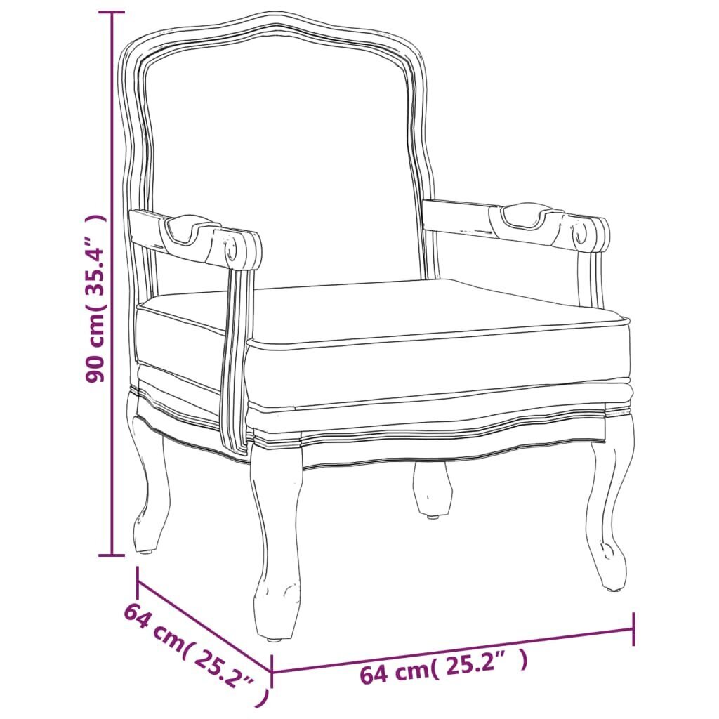 vidaXL tugitool, beež, 64 x 64 x 90 cm, kangas цена и информация | Tugitoolid | kaup24.ee