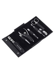 Maniküüri komplekt Zwilling Classic Inox 7pc Leather Snap Fastener Case Black Matte hind ja info | Maniküüri ja pediküüri tarvikud | kaup24.ee