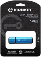 USB-C-mälupulk Kingston IronKey Vault Privacy 50C 128 GB цена и информация | USB накопители | kaup24.ee