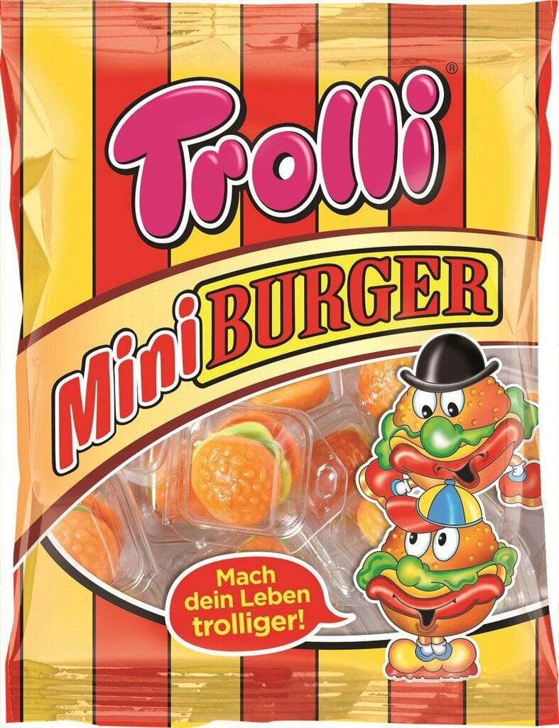 Kummikommid Trolli Mini Burger, 170g, 8 pakki цена и информация | Maiustused | kaup24.ee