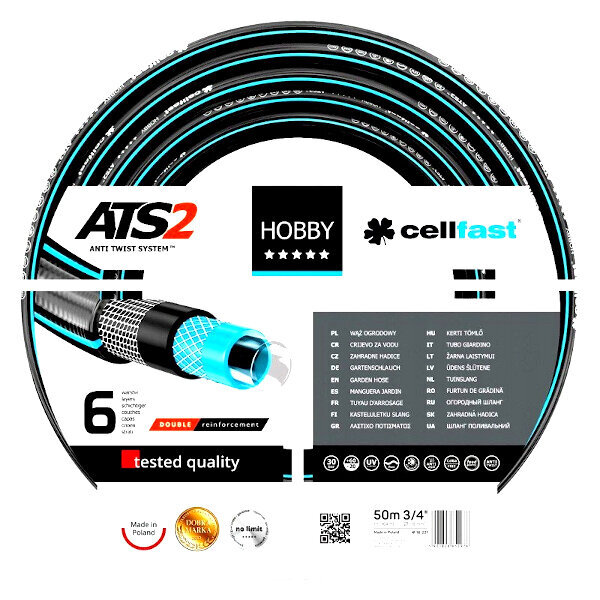 Kastmisvoolik Cellfast Hobby ATS2™, 3/4, 50 m hind ja info | Kastekannud, voolikud, niisutus | kaup24.ee