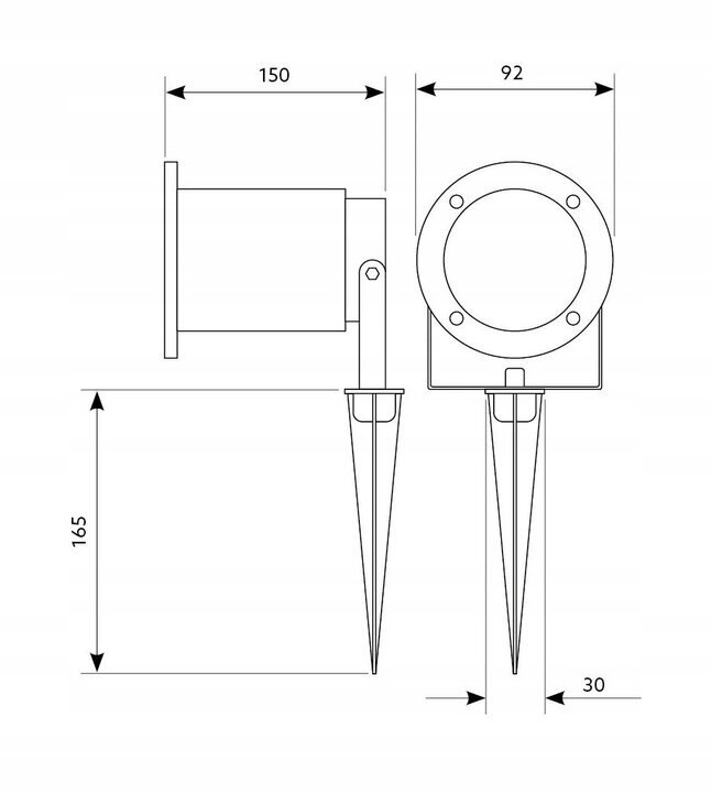 Süvistatav lamp Superled Poland, 2 tk., 32,5 cm цена и информация | Aia- ja õuevalgustid | kaup24.ee