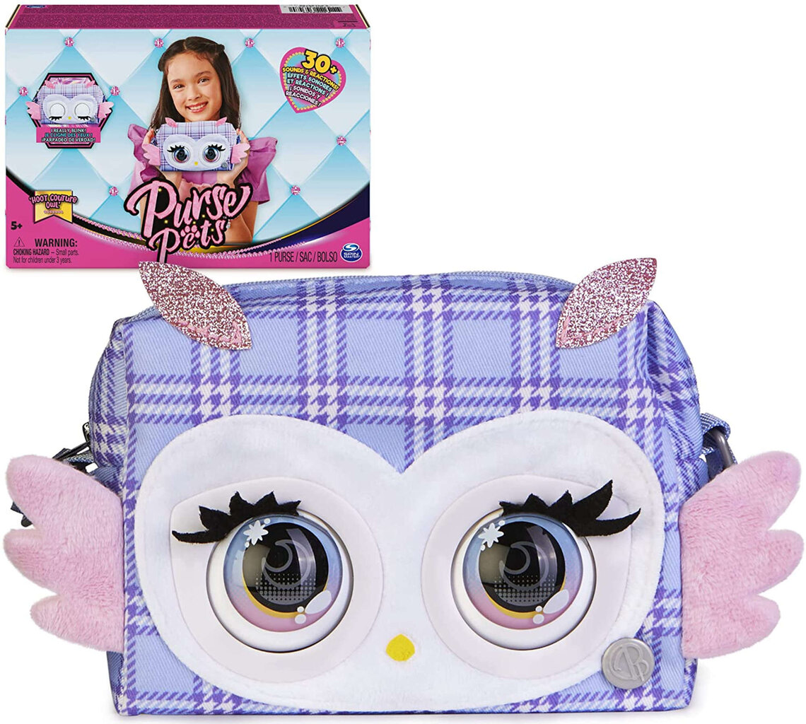 Purse Pets Hoot Couture Owl interaktiivne käekott silmadega цена и информация | Tüdrukute mänguasjad | kaup24.ee