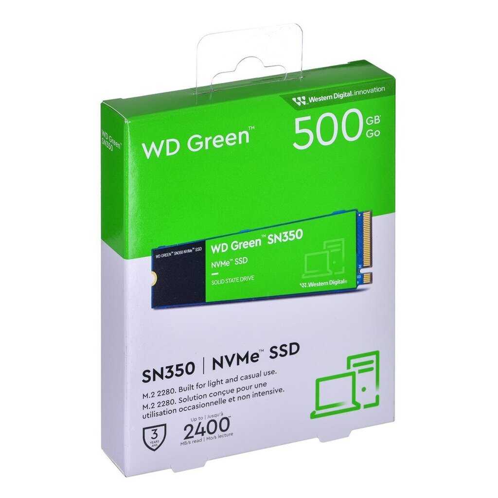 WD Green SN350 500GB M.2 2280 hind ja info | Sisemised kõvakettad (HDD, SSD, Hybrid) | kaup24.ee