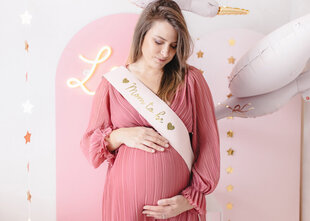 Лента "Mom to be", розовый, 75 см цена и информация | Праздничные декорации | kaup24.ee