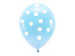 Pastelsed ökoloogilised õhupallid 33 cm, täppidega, helesinine, 6 tk hind ja info | Õhupallid | kaup24.ee