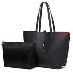 Комплект женской сумочки Maia Black из 2-х предметов, двухсторонний, черный/красный цена и информация | Женские сумки | kaup24.ee