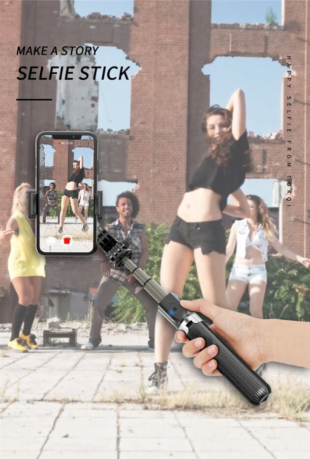 Selfie stick, selfie stick statiiv Gimbal Stabilizer L08 telje stabiliseerimise ja Bluetoothi ​​kaugjuhtimispuldiga цена и информация | Selfie sticks | kaup24.ee