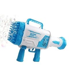 Пистолет для мыльных пузырей с 64 отверстиями + жидкость для мыльных пузырей 100 мл и концентрат 30 мл, синий цена и информация | Игрушки для песка, воды, пляжа | kaup24.ee