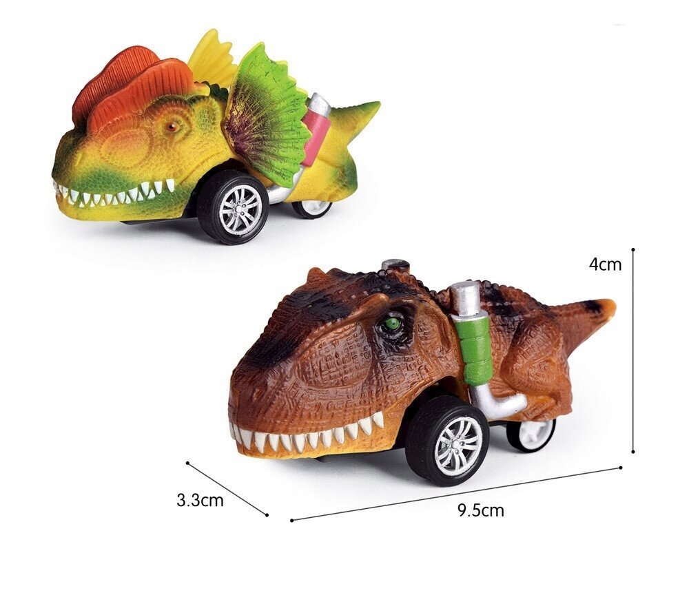 Mängu dinosauruse autofiguurid, 6 tk hind ja info | Poiste mänguasjad | kaup24.ee