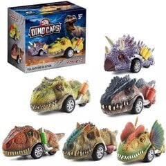 Mängu dinosauruse autofiguurid, 6 tk цена и информация | Игрушки для мальчиков | kaup24.ee