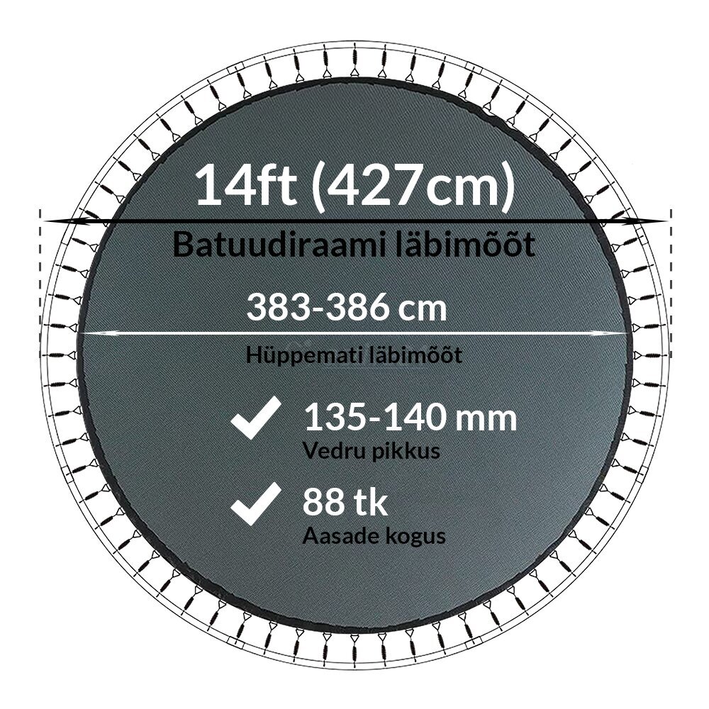 Batuudi hüppematt Active24 14ft, 427cm, 14-88/138 hind ja info | Batuudid ja batuudi varuosad | kaup24.ee