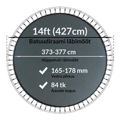 Batuudi hüppematt Active24 14ft, 427cm, 14-84/178 цена и информация | Батуты | kaup24.ee