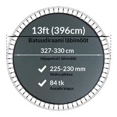 Batuudi hüppematt Active24 13ft, 396cm, 13-84/230 цена и информация | Батуты | kaup24.ee