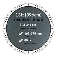 Batuudi hüppematt Active24 13ft, 396cm, 13-80/178 цена и информация | Батуты | kaup24.ee