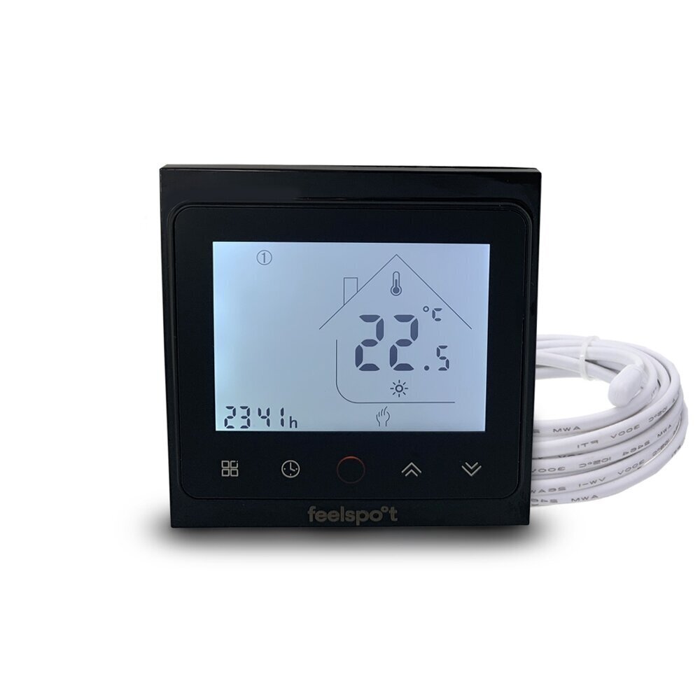 Elektrooniline programmeeritav termostaat (termoregulaator) Feelspot WTH51.36 NEW BLACK цена и информация | Tarvikud kaminatele ja ahjudele | kaup24.ee