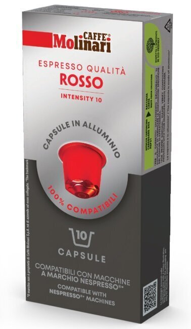 Kohvikapslid sobivad Nespresso® masinatele Molinari Rosso, 10 tk. цена и информация | Kohv, kakao | kaup24.ee