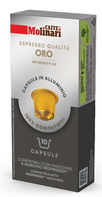 Kohvikapslid sobivad Nespresso® masinatele Molinari Oro, 10 tk. цена и информация | Kohv, kakao | kaup24.ee