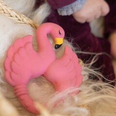 Natruba käsitööna valminud biolagunev looduslikust kummist keemiavaba närimis- ja vannilelu Flamingo Dusty Pink, 0+ eluaastat hind ja info | Närimislelud | kaup24.ee