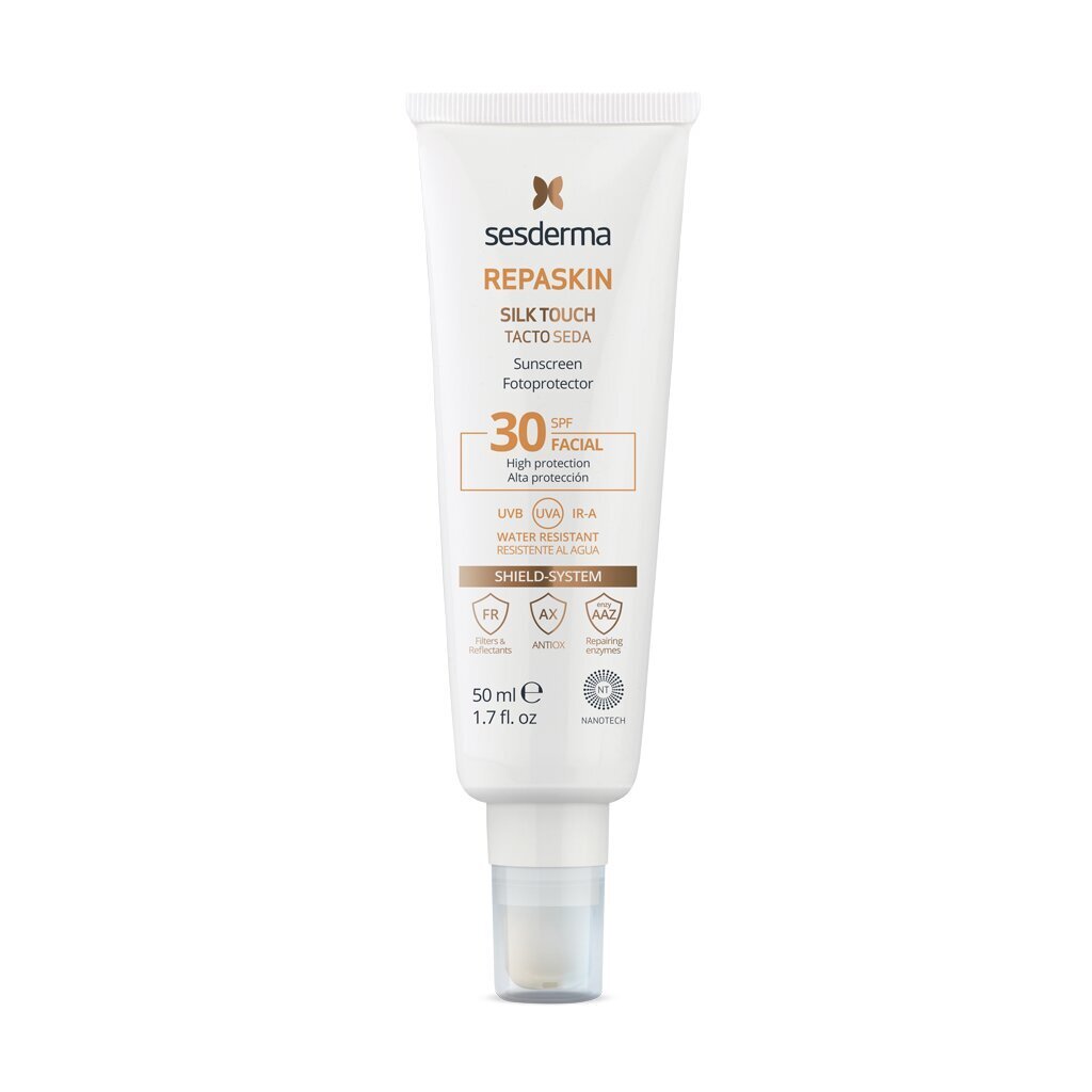 Näo päikesekaitsekreem Sesderma Repaskin Silk Touch Spf 50, 50ml цена и информация | Päikesekreemid | kaup24.ee