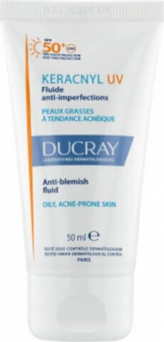 Näokreem rasusele ja probleemsele nahale Ducray Keracnyl UV Anti-Blemish Fluid, 50ml hind ja info | Näokreemid | kaup24.ee