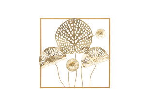 Metallist seinakaunistus Gold Flower 50x50 cm цена и информация | Детали интерьера | kaup24.ee
