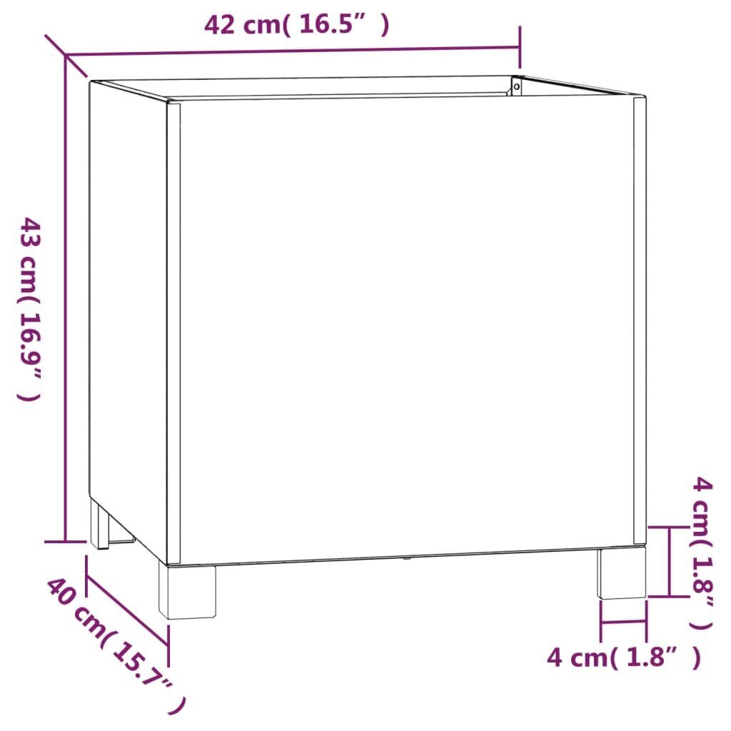 vidaXL jalgadega taimekast, rooste, 42 x 40 x 43 cm, Corten teras цена и информация | Lillekastid | kaup24.ee