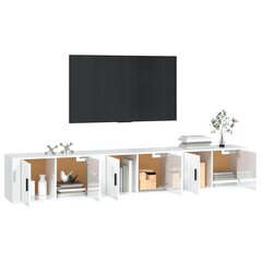 vidaXL seina telerikapid, 3 tk, kõrgläikega valge, 80x34,5x40 cm hind ja info | TV alused | kaup24.ee