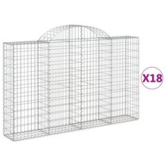 vidaXL kaarekujulised gabioonkorvid 18 tk, 200x30x120/140 cm, raud hind ja info | Aiad ja tarvikud | kaup24.ee