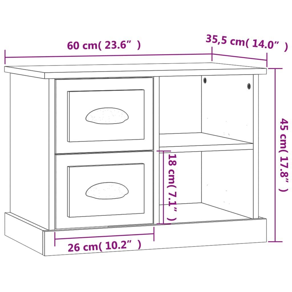 vidaXL öökapp, must, 60x35,5x45 cm цена и информация | Öökapid | kaup24.ee