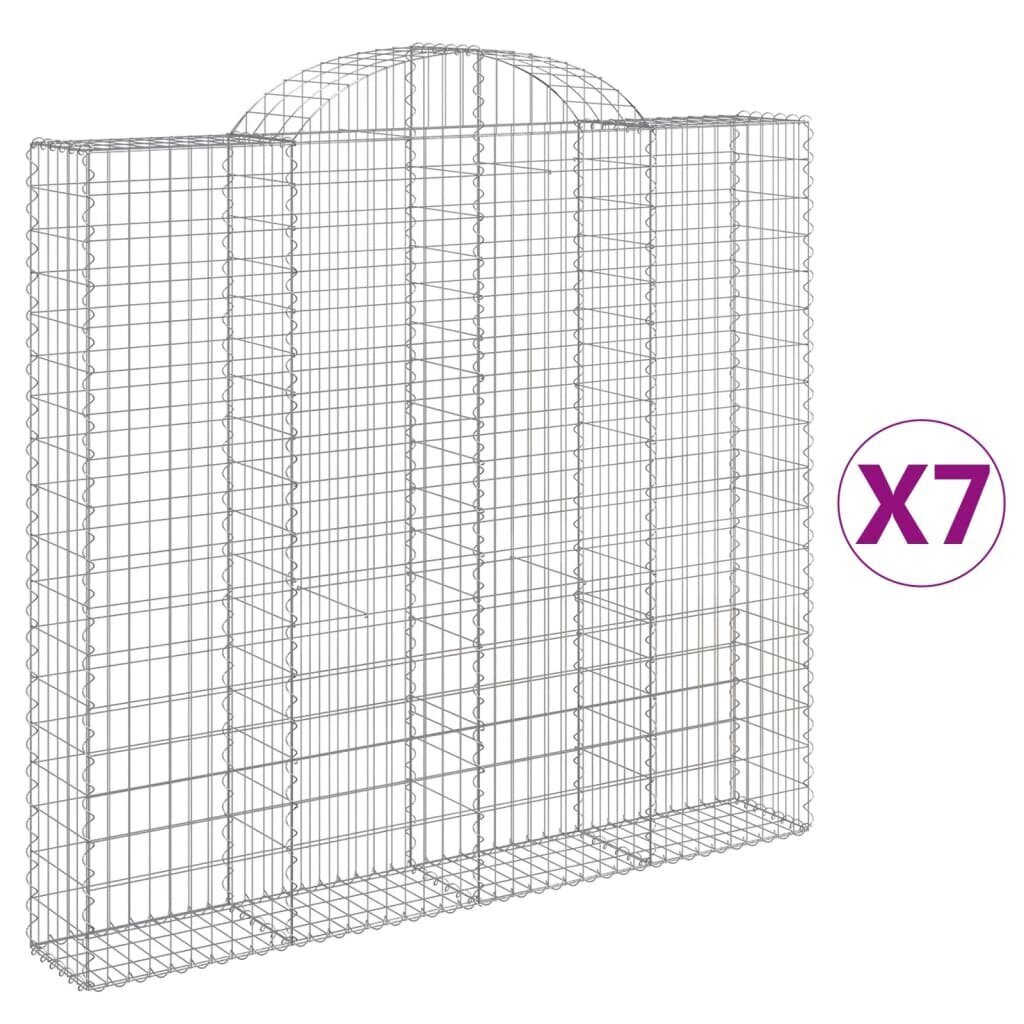 vidaXL kaarekujulised gabioonkorvid 7 tk, 200x30x180/200 cm, raud цена и информация | Aiad ja tarvikud | kaup24.ee