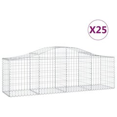 vidaXL kaarekujulised gabioonkorvid 25 tk, 200x50x60/80 cm, raud hind ja info | Aiad ja tarvikud | kaup24.ee