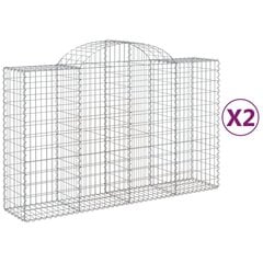 vidaXL kaarekujulised gabioonkorvid 2 tk, 200x50x120/140 cm, raud hind ja info | Aiad ja tarvikud | kaup24.ee