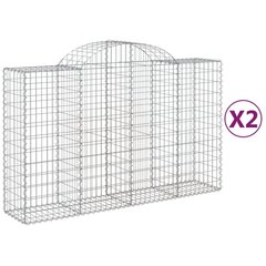 vidaXL kaarekujulised gabioonkorvid 2 tk, 200x50x120/140 cm, raud цена и информация | Заборы и принадлежности к ним | kaup24.ee