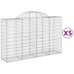 vidaXL kaarekujulised gabioonkorvid 5 tk, 200x50x120/140 cm, raud hind ja info | Aiad ja tarvikud | kaup24.ee