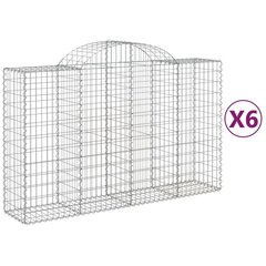 vidaXL kaarekujulised gabioonkorvid 6 tk, 200x50x120/140 cm, raud hind ja info | Aiad ja tarvikud | kaup24.ee