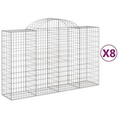 vidaXL kaarekujulised gabioonkorvid 8 tk, 200x50x120/140 cm, raud hind ja info | Aiad ja tarvikud | kaup24.ee