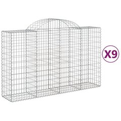 vidaXL kaarekujulised gabioonkorvid 9 tk, 200x50x120/140 cm, raud hind ja info | Aiad ja tarvikud | kaup24.ee