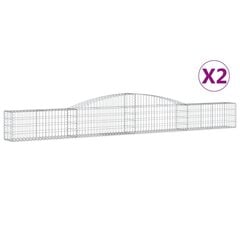 vidaXL kaarekujulised gabioonkorvid 2 tk, 400x30x40/60 cm, raud hind ja info | Aiad ja tarvikud | kaup24.ee