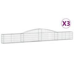 vidaXL kaarekujulised gabioonkorvid 3 tk, 400x30x40/60 cm, raud hind ja info | Aiad ja tarvikud | kaup24.ee