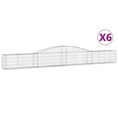 vidaXL kaarekujulised gabioonkorvid 6 tk, 400x30x40/60 cm, raud цена и информация | Заборы и принадлежности к ним | kaup24.ee