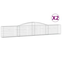 vidaXL kaarekujulised gabioonkorvid 2 tk, 400x30x60/80 cm, raud hind ja info | Aiad ja tarvikud | kaup24.ee